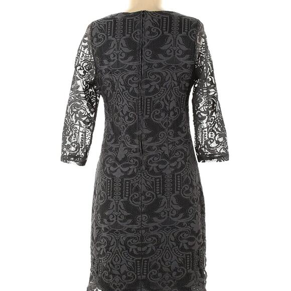 H&M Lace‎ Dress Gray with Black Lining 3/4 Sleeve Women's Size Medium - Picture 2 of 14